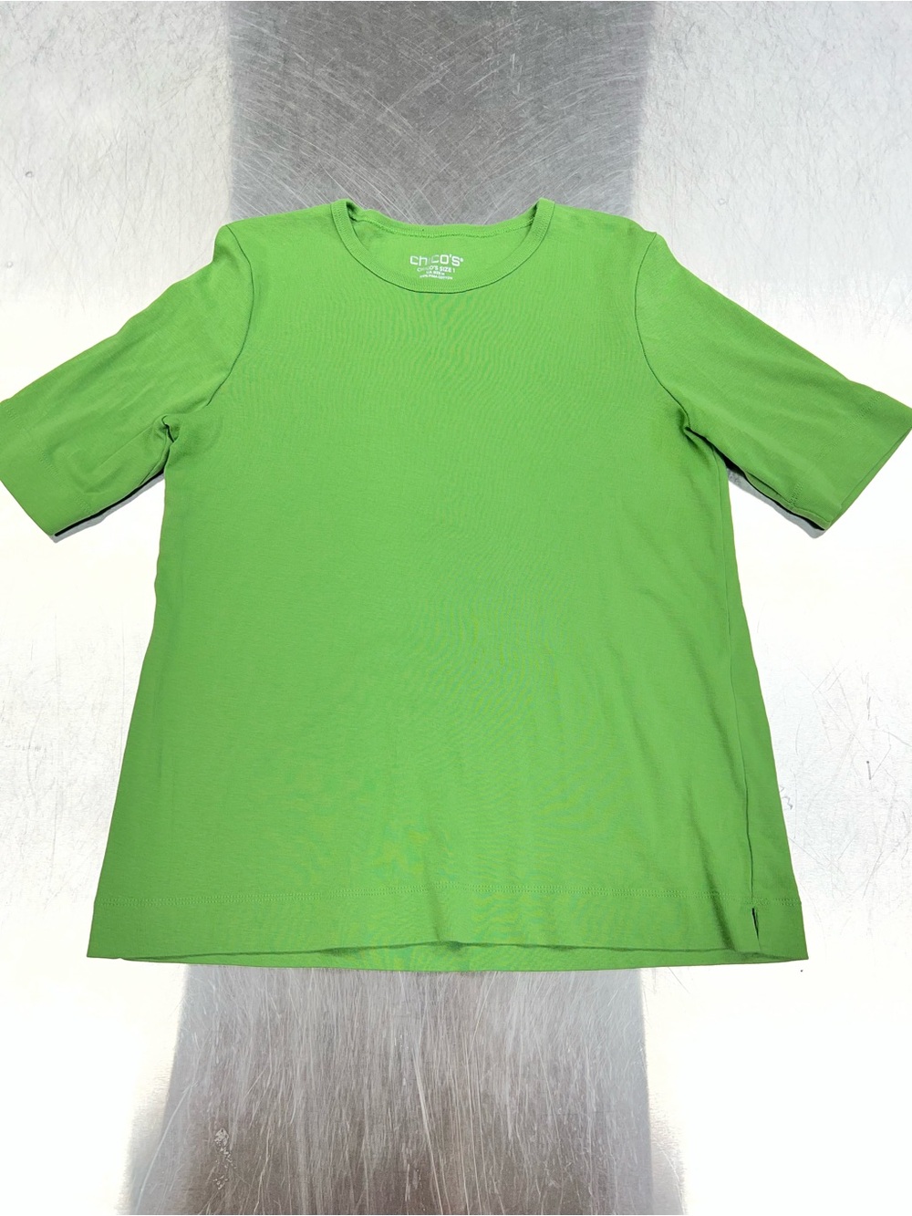 Chico's Fall Green Short Sleeve Tee Women’s 1 or Medium
